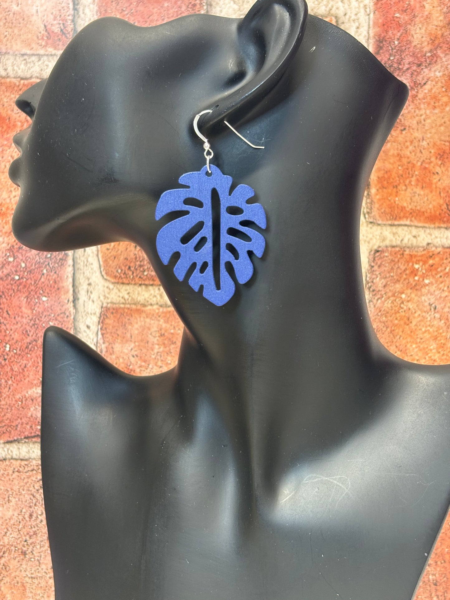 Large Wooden Leaf Earrings