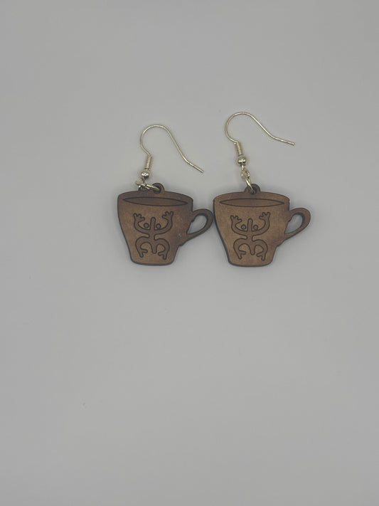 Small wooden Puerto Rico earrings