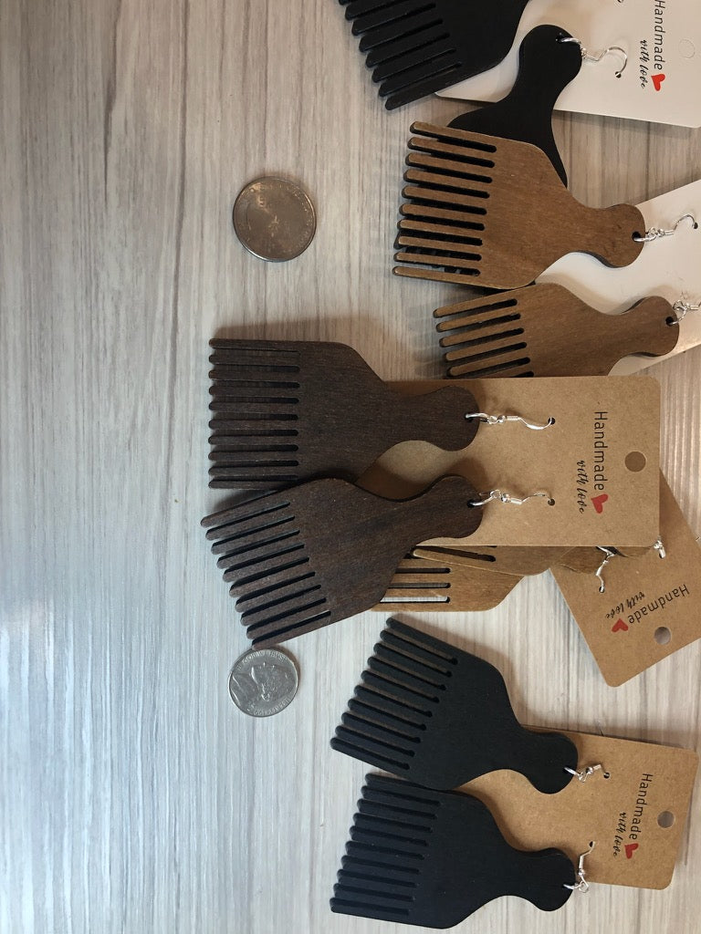 Afro-Pick Earrings