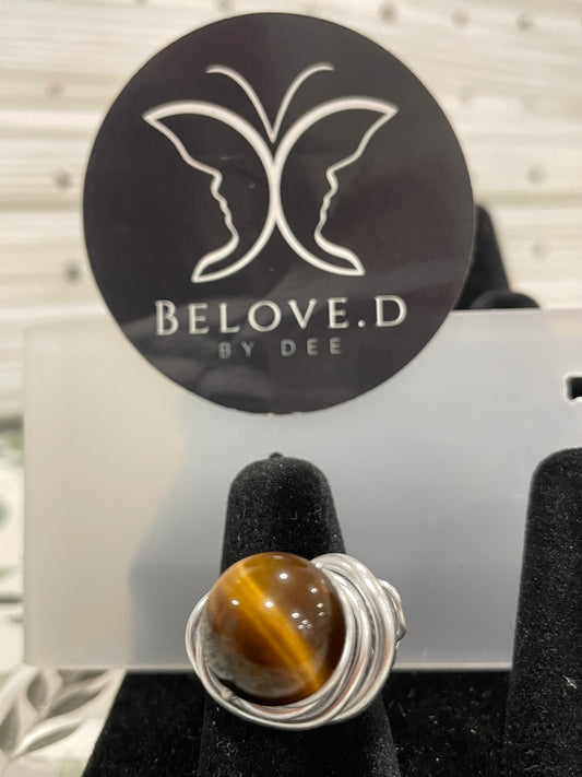 Larger Tigers Eye with Silver